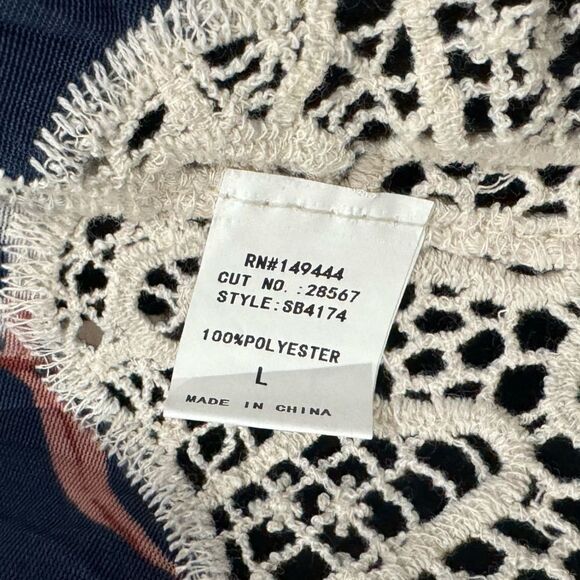 Ember Lace Floral Open Front Cover Up Women’s Large - Picture 2 of 3